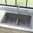 thumbnail image 2 of Elkay Quartz Classic 33" x 22" x 10", Equal Double Bowl Drop-in Sink with Aqua Divide, Greystone, 2 of 3