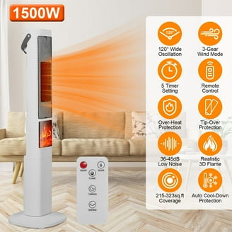 Air-King Indoor Electric Oscillating Ceramic Tower Heater with Fan