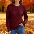 thumbnail image 5 of BLVB Cable Knit Sweaters for Women Cozy Pullover Knit Fall Outfits Long Sleeve Crewneck Cute Winter Clothing, 5 of 7
