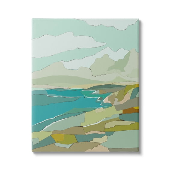 Stupell Industries Contemporary Mountainous Blocked Shore Graphic Art Gallery Wrapped Canvas Print Wall Art, Design by Nikita Jariwala