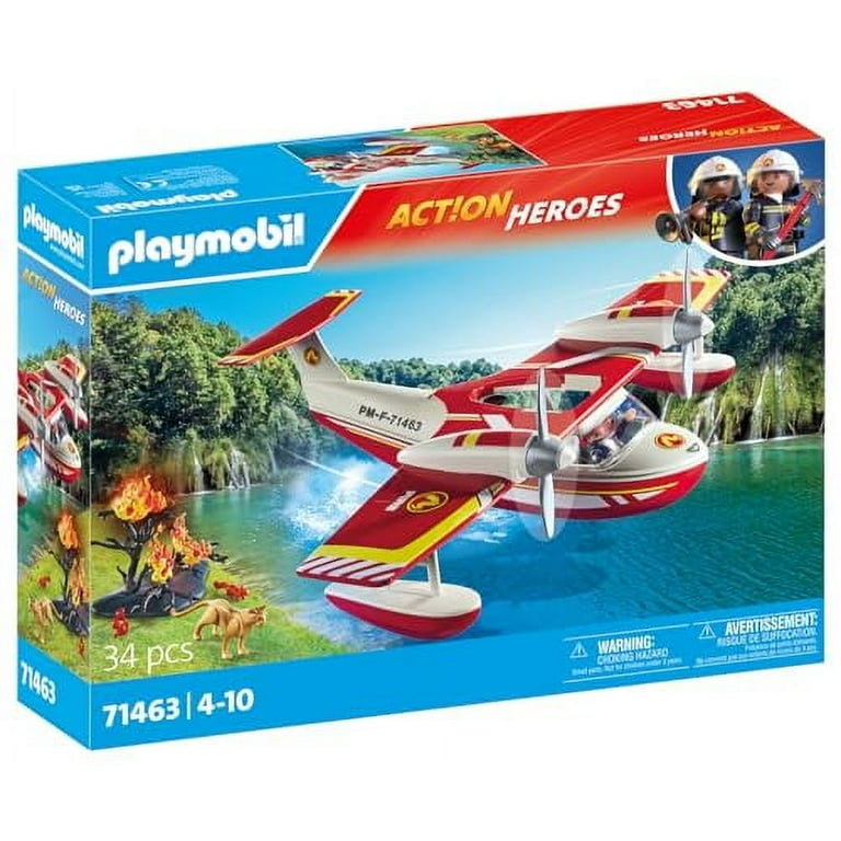PLAYMOBIL, Action Heros Firefighting Plane, #71463, NEW - Walmart.com