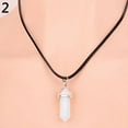 thumbnail image 4 of Grandest Birch Reiki Chakra Healing Natural Quartz Hexagonal Pointed Charm Pendant Necklace Alloy, Faux Leather, Natural Quartz Bl, 4 of 8