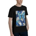 thumbnail image 2 of Bingfone Blue And White Butterflies Men'S Loose Fit Short-Sleeve Pocket T-Shirt, 2 of 7