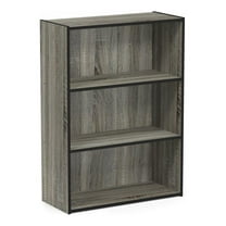Pemberly Row Engineered Wood 3-Tier Open Shelf in French Oak Gray