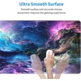 thumbnail image 5 of Galaxy Purple Blue Gaming Mouse Pad Desk Mat XL 31.5×11.8 Inch Abstract Nebula Universe Space Extended Mousepad 30X80cm with Non-Slip Rubber Base Stitched Edge Large Desk Pad for Gamer Office, 5 of 6