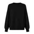 thumbnail image 4 of Turilly Womens Winter Cozy Knitted Sweaters Women's Black Color Crew Neck Long Sleeve Pullover Tops, 4 of 5