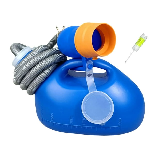 Botella orinal portátil para hombres en la cama, botella para orina masculina, contenedor urinario ligero para hombres, para uso nocturno, exteriores, 3000ml Azul