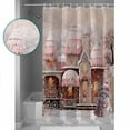 thumbnail image 4 of Christmas Pink Shower Curtain, 48" x 72", Cabin Rose Hat Snowman Waterproof Bathroom Curtain Washable Shower Curtain Set with 12 Hooks, 4 of 6