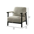 thumbnail image 5 of Cid Bali 28 Inch Accent Chair- Gray Polyester- Cushions- Black Metal- Wood, 5 of 5