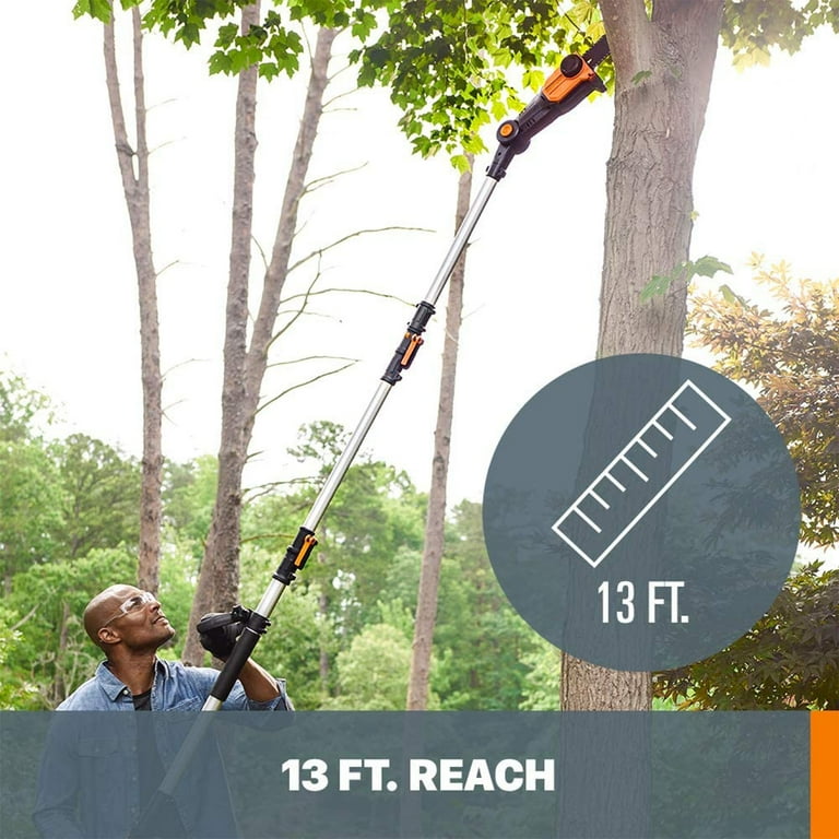 WORX WG349 2 in 1 Cordless 8 Inch Pole Saw Battery Powered Auto Tension Tree Trimmer Chainsaw for Trimming Walmart