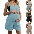 thumbnail image 2 of s !Utoimkio Women's Maternity Overalls Shorts Pregnancy Casual Sleeveless Jumpsuits Romper with Pockets Summer Overall Clothes, 2 of 5
