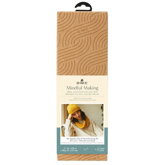 DMC Mindful Making Knit Kit-Together Hat & Snood
