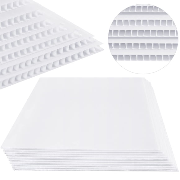 Patelai 10 Pcs 24 x 36 Pouces Feuille de Plastique Ondulée Panneau d'Affichage Ondulé 4 mm d'Épaisseur Imperméable Feuilles de Panneau Vierges Panneau de Cour en Plastique pour Garage a
