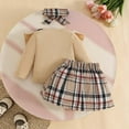 thumbnail image 6 of Zshosam Girls Outfits Fall Toddler Girl Fall Clothes Baby Turtleneck Solid Knitted Pullover Top A-Line Button Mini Skirt Set Girls Oufits Size 2T 3T,(Khaki 2-3 Years), 6 of 6