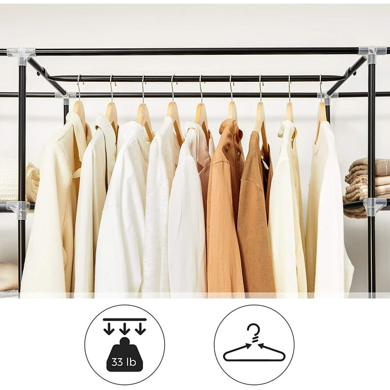 Zprotect Wardrobe Storage Organizer Portable Closet Clothes Rack Shelf for  Hanging Clothes with Non-Woven Fabric Cover and Side Pockets