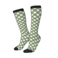 thumbnail image 2 of Balery Daisy Plaid Green Printed Novelty Socks Men's Women's Crew Socks Sports Socks Knee High Socks Cotton Socks Quirky and Cool Socks, 2 of 9