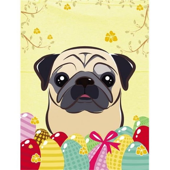 Caroline's Treasures BB1944GF Fawn Pug Easter Egg Hunt Flag Garden Size , Small, multicolor