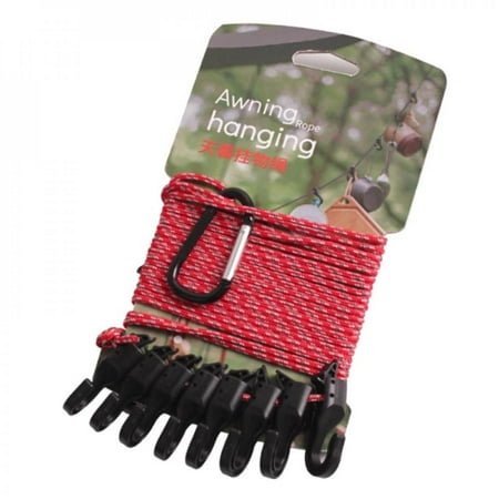

Popvcly Hanging Rope Camping Accessories 4.5m Multi-purpose Clothesline Adjustable Anti-slip Canopy Hanging Rope