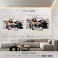 thumbnail image 4 of Elephant Stock Graceful African Wall Art - Horizontal Multi Panel Canvas - Living Room Wall Decor - People Multi Panel - Black And Turquoise Decor - 75" x 48", 4 of 8