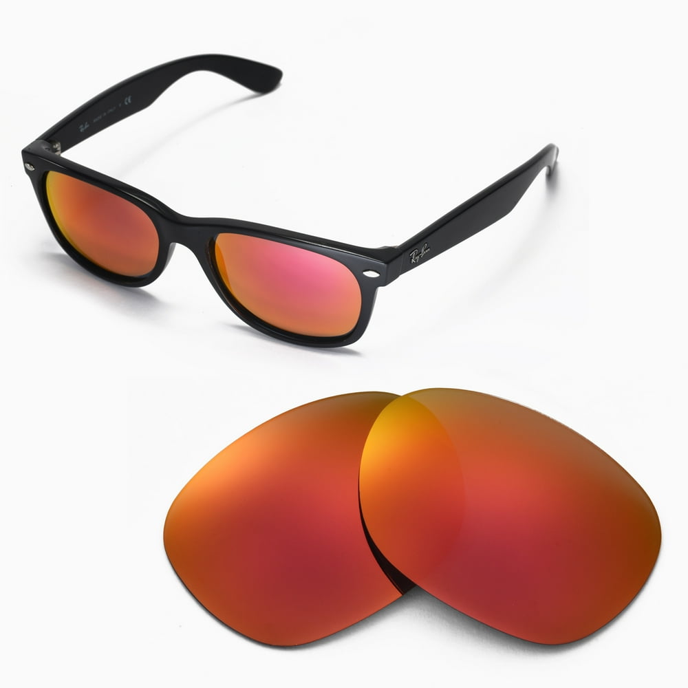 Walleva Fire Red Polarized Replacement Lenses for RayBan Wayfarer