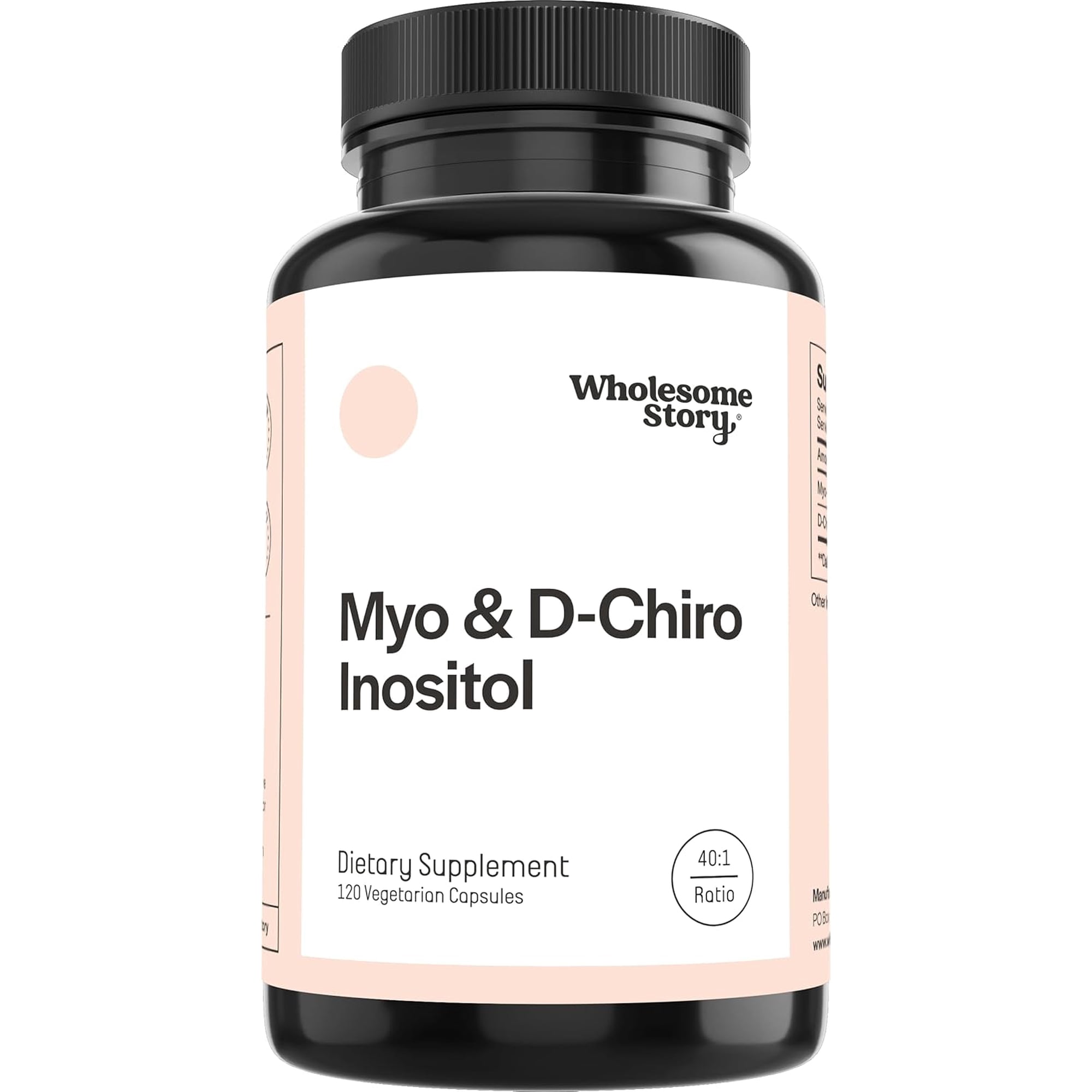 Wholesome Story Myo & D-Chiro Inositol, Hormonal Balance & Ovarian Support Supplement, 120 Caps