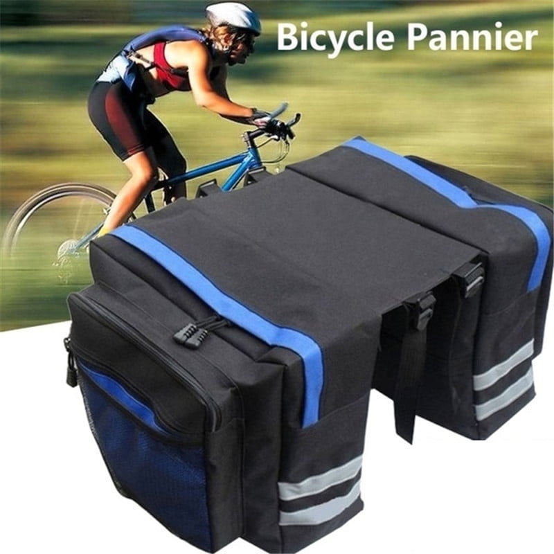 Waterproof 30L Bike Bicycle Double Pannier Bag Shelf Package Luggage Saddle Bag 