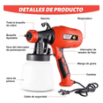 thumbnail image 5 of Máquina Para Pistola Eléctrica Para Pintar 110v 550w 950ml Rojo/Negro, 5 of 5