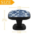 thumbnail image 4 of 4 Pcs Cabinet Handle Drawer Pulls Blue Floral Flower Knobs with Screws Square Furniture Office Cabinet Knob Decoration, 4 of 7