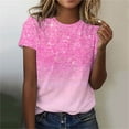 thumbnail image 2 of Inverlee Womens T Shirts Crewneck Dressy Casual Short Sleeve Tops Plus Size Glitter Print Shirts Flowy Vacation Tunic Blouse Tee, 2 of 5