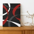 thumbnail image 2 of Red Abstract Wall Art, Black and Red Geometric Canvas Wall Art, Modern Minimalist Framed Wall Art for Living Room Bathroom Bedroom Kitchen Ready to Hang, 12X12 Inches, 2 of 7