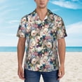 thumbnail image 2 of Susaid Colorful Flowers Print Short Sleeve Shirts Button Down Casual Shirts Summer Beach Aloha Button Down Short Sleeve for Men ,Large, 2 of 7