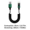 thumbnail image 5 of 66W Phone Charging USB To Type C Cord Builtin LED Monitor Spring Coiled Cable, 5 of 11
