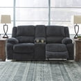 thumbnail image 2 of Ashley Furniture Draycoll Contemporary Polyester Reclining Function Loveseat, Slate, 2 of 11