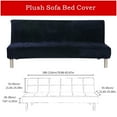 thumbnail image 5 of CJC Armless Plush Sofa Bed Cover - Stretch Velvet Sofa Bed Slipcover with Free Pillow Cover - Thicker Folding Futon Sofa Cover Protector, Navy Blue, 5 of 9