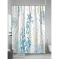 thumbnail image 5 of Ocean Coral Shower Curtain Set ，Waterproof Fabric Shower Curtains Blue Theme Shell Seahorse Starfish Abstract Shower Curtains for Bathroom,Bathroom Decor 72"x84", 5 of 6