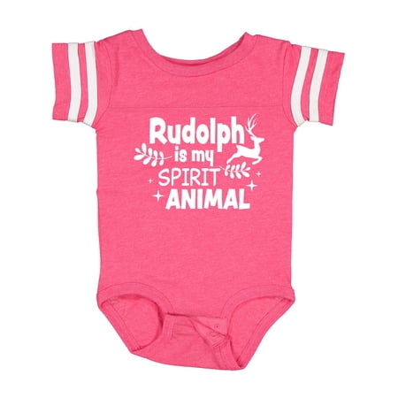 

Inktastic Christmas Rudolph is My Spirit Animal with Reindeer Boys or Girls Baby Bodysuit