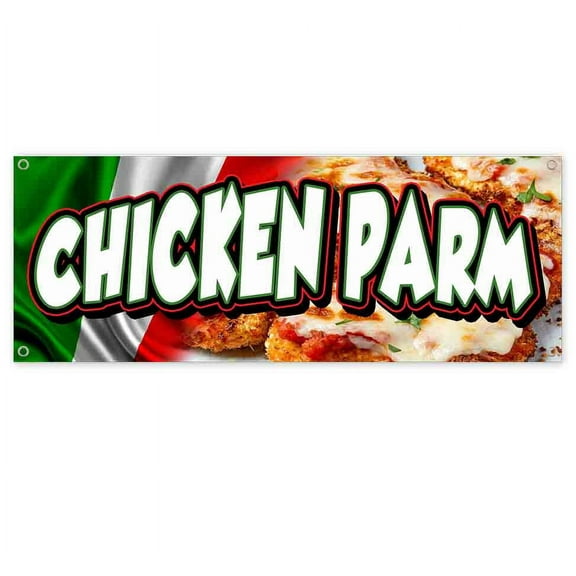 Chicken Parm 13 oz Vinyl Banner With Metal Grommets