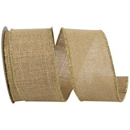 Reliant Ribbon Elegant Woven Sheer Wired Edge Ribbon - 2.5 Inches Wide X 25 Yards Long, Champagne Color, 100% Nylon