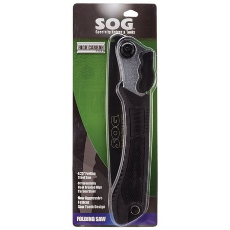 S.O.G FOLDING SAW 8.25 STEEL POWDER COAT BLACK WOOD SAW SOFT GRIP TPR BLACK HANDLE