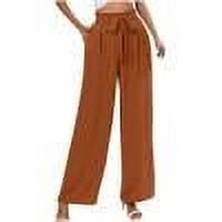 Plebaso Women's Wide Leg Pants High Waisted Dressy Palazzo Pants Lightweight Work Trousers with Pockets