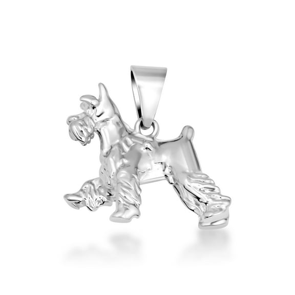 Solid Sterling Silver Schnauzer Charm Pendant