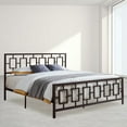 thumbnail image 2 of King Size Metal Platform Bed Frame with Wrought Iron-Art Headboard/Footboard, No Box Spring Required, Copper Color, 2 of 5