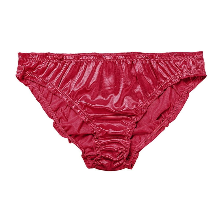 Winter Savings Clearance! Suokom Women Satin Panties Mid Waist Wavy Cotton  Crotch Briefs Gifts for Women
