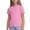 Pink(1), variant on Diufon Girls Shirts Short Sleeve Summer Casual Lace Trim Basic Tee Tops Cute Solid Color Crewnenck Blouse