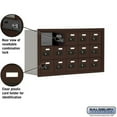 thumbnail image 2 of Salsbury Industries 19038-15ZRC Cell Phone Storage Locker - 3 Door High Unit (8 Inch Deep Compartments) - 15 A Doors - Bronze - Recessed Mounted - Resettable Combination Locks, 2 of 4