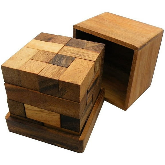 Brain Storm Cube - Wooden Brainteaser Puzzle