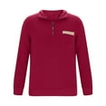 thumbnail image 2 of BXINGOHAI Men's Lightweight Quarter Zip Pullover for Golf Hiking Running Windbreaker Jacket Workout Sweatshirt with Pocket Wine,XL, 2 of 6