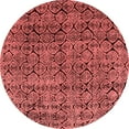 thumbnail image 1 of Ahgly Company Indoor Round Abstract Red Modern Area Rugs, 4' Round, 1 of 4