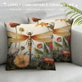 thumbnail image 3 of Shiartex Dragonfly Flowers Mushrooms Throw Pillow Cover Cushion Decorative Gift Square Pillow Case for Couch Sofa Bed 12x12in, 3 of 5