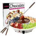 thumbnail image 1 of Chocolate Fondue Maker - 110V Electric Chocolate Melting Fondue Pot Set With 4 Steel Forks, Stainless Steel Bowl, Serving Tray, Upgraded Heating Material For Melting, 1 of 4